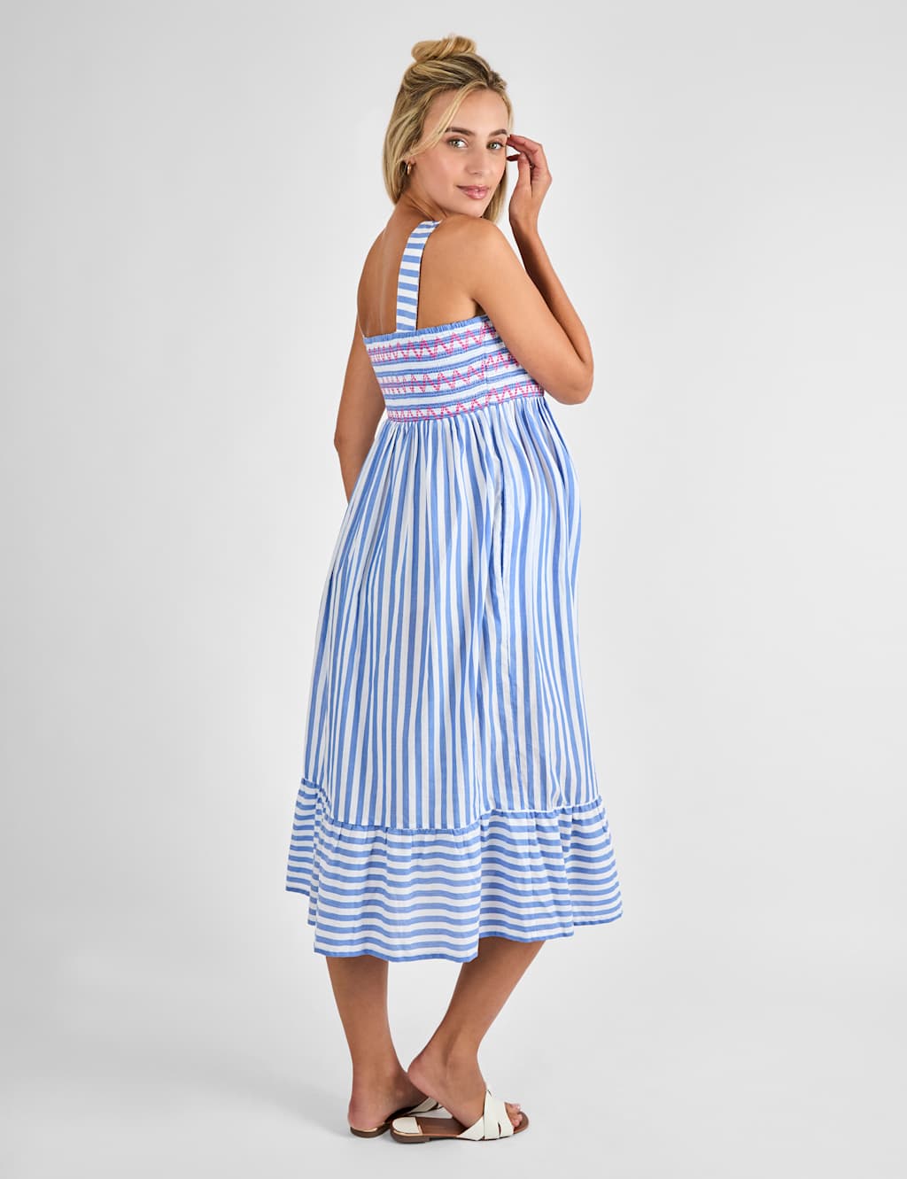 Maternity Pure Cotton Striped Midi Smock Dress 2 of 4