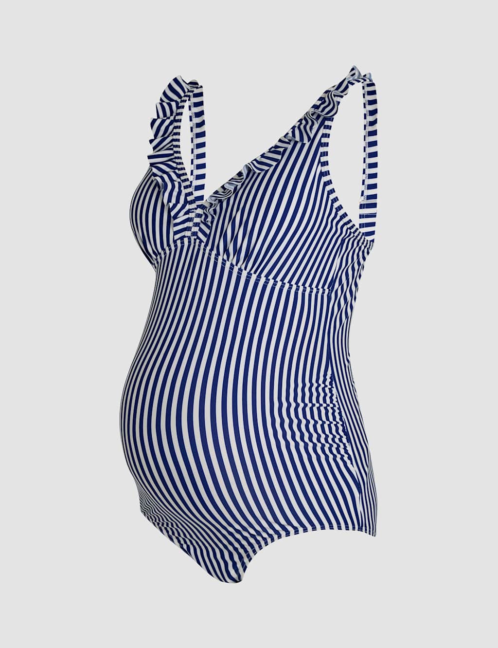 Maternity Striped Frill V-Neck Swimsuit 2 of 5