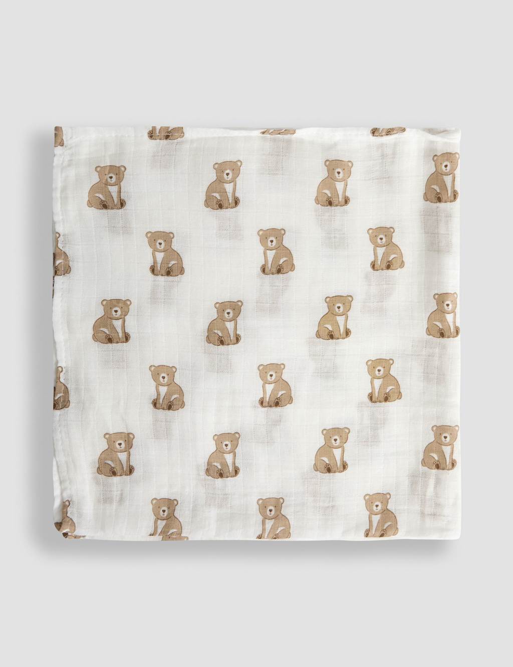 5pk Pure Cotton Bear Embroidered Muslins 2 of 4