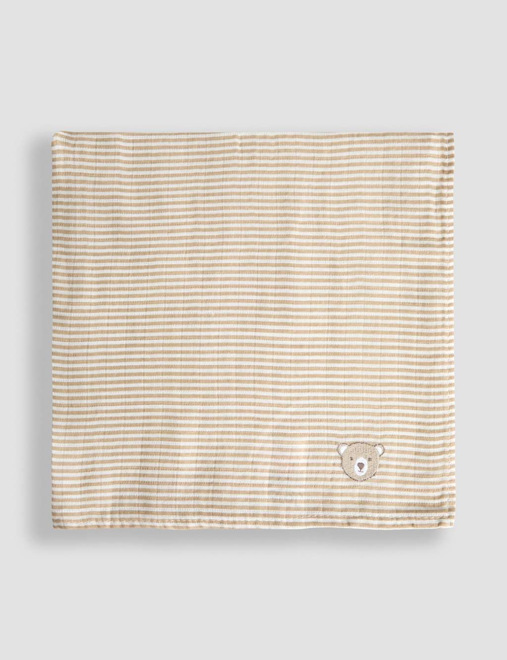 5pk Pure Cotton Bear Embroidered Muslins 3 of 4