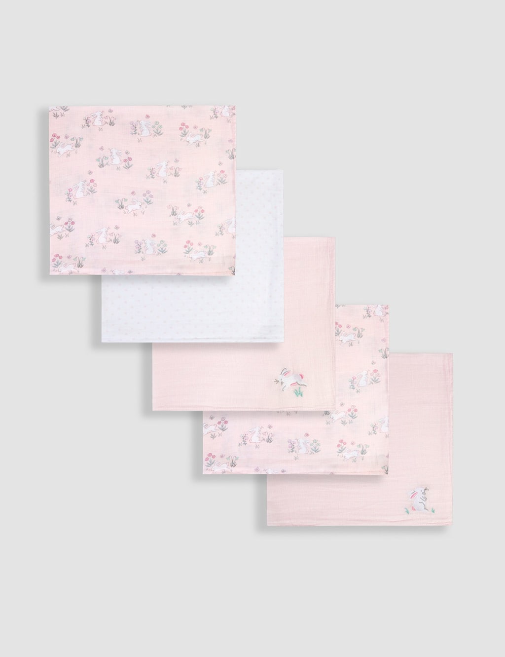 5pk Pure Cotton Bunny Muslin Squares 3 of 3