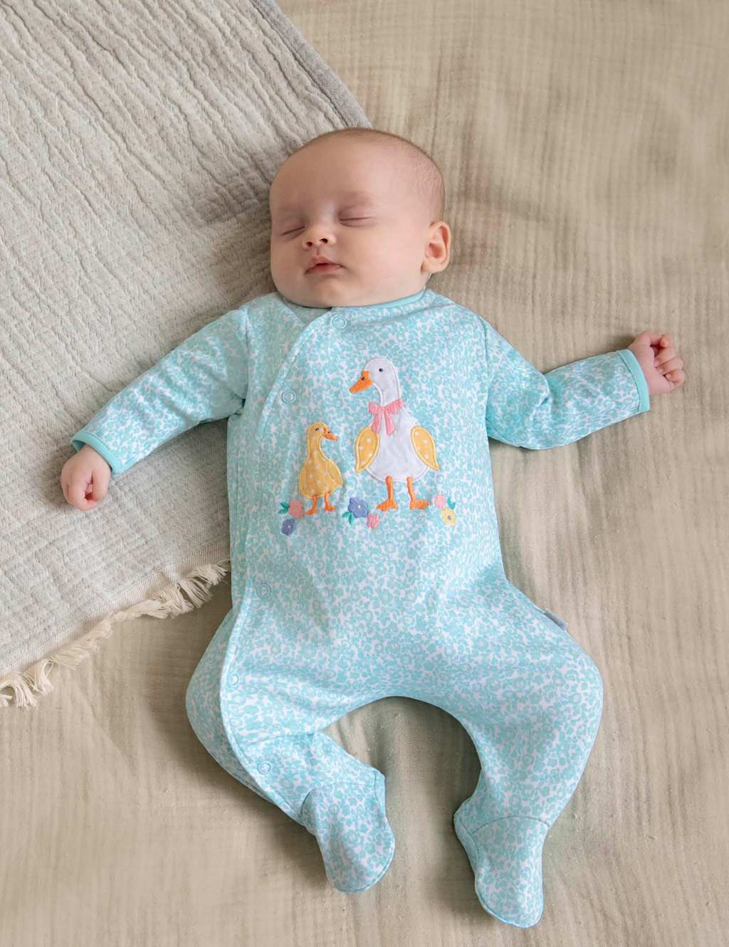 Pure Cotton Duck Sleepsuit (0-12 Mths) 2 of 4