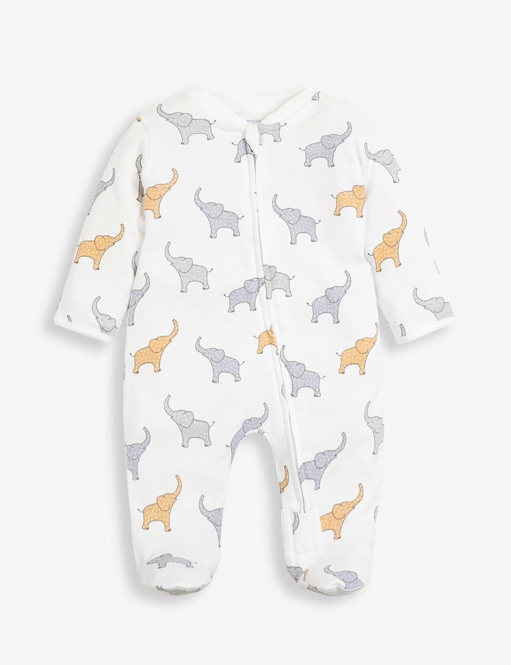Pure Cotton Elephant Print Sleepsuit (0-18 Mths) 2 of 5