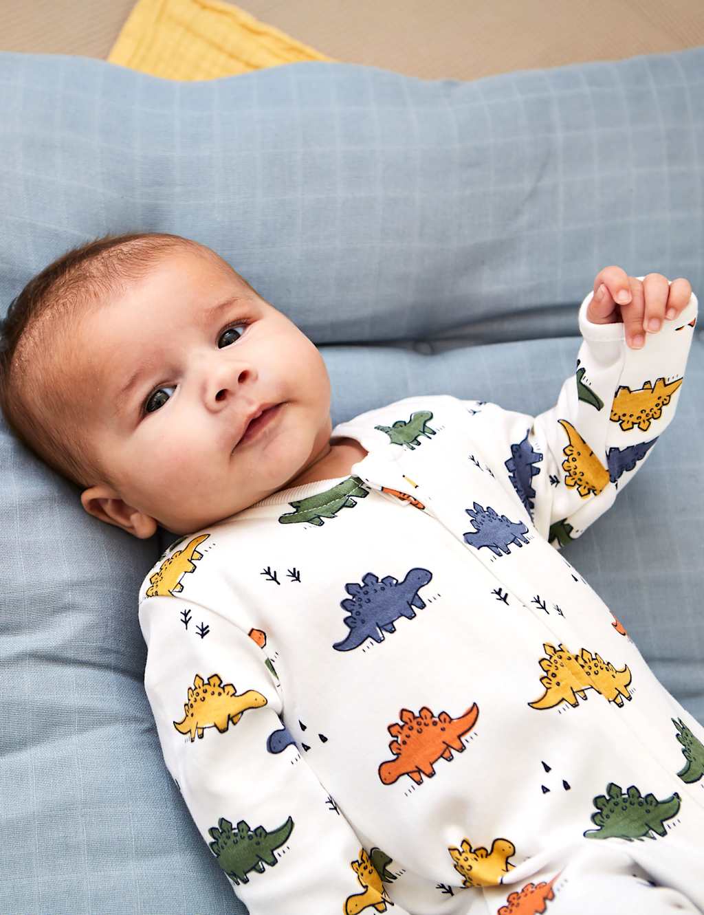 Pure Cotton Dinosaur Print Sleepsuit (0-18 Mths) 3 of 5
