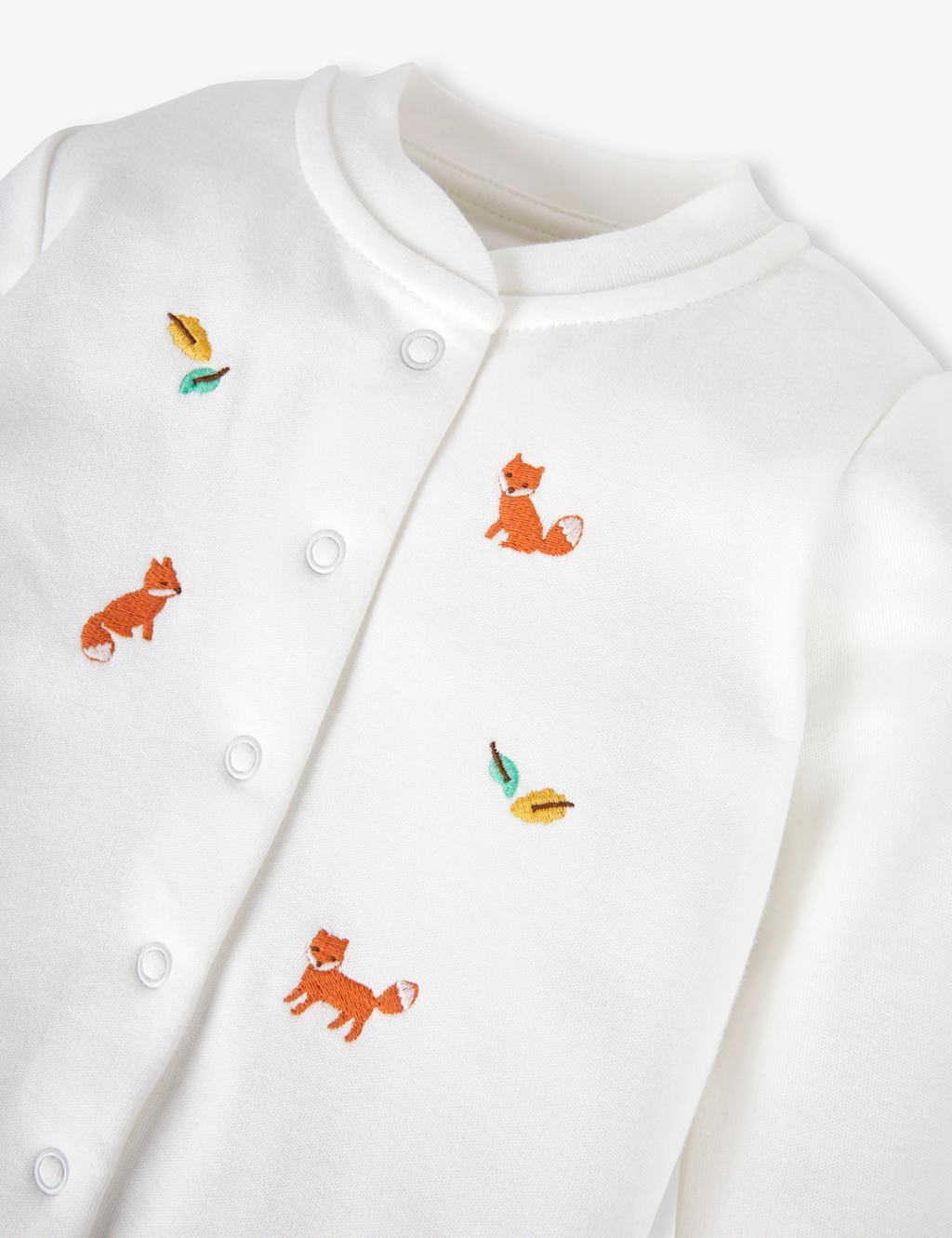 Pure Cotton Woodland Sleepsuit (0-9 Mths) 2 of 4