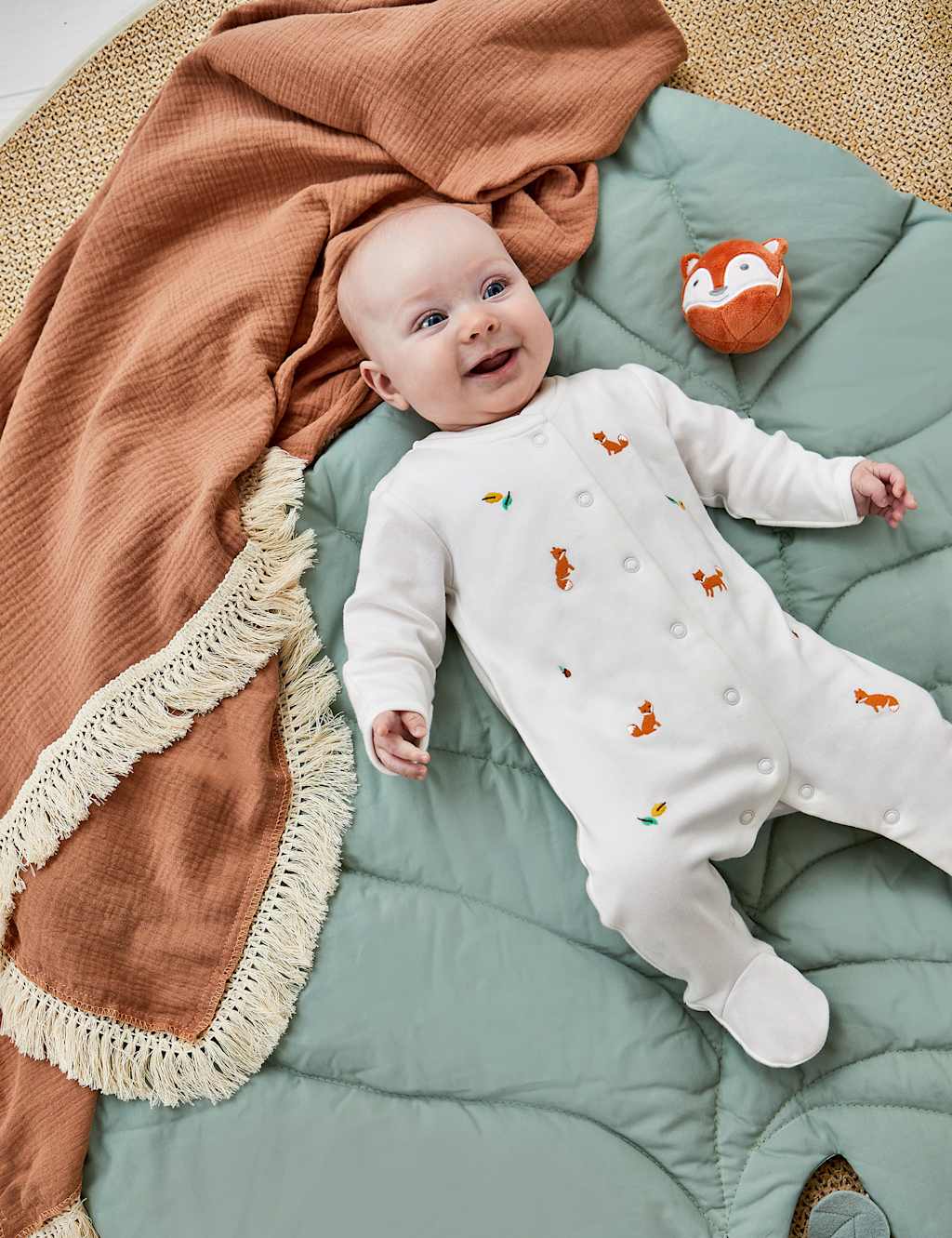 Pure Cotton Woodland Sleepsuit (0-9 Mths) 3 of 4