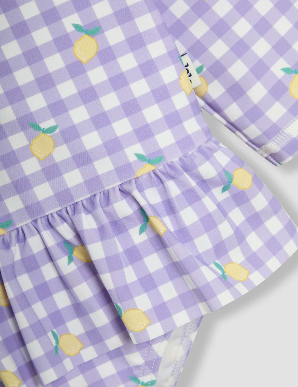 Lemon Gingham Long Sleeve Swimsuit (6 Mths - 6 Yrs) 2 of 3