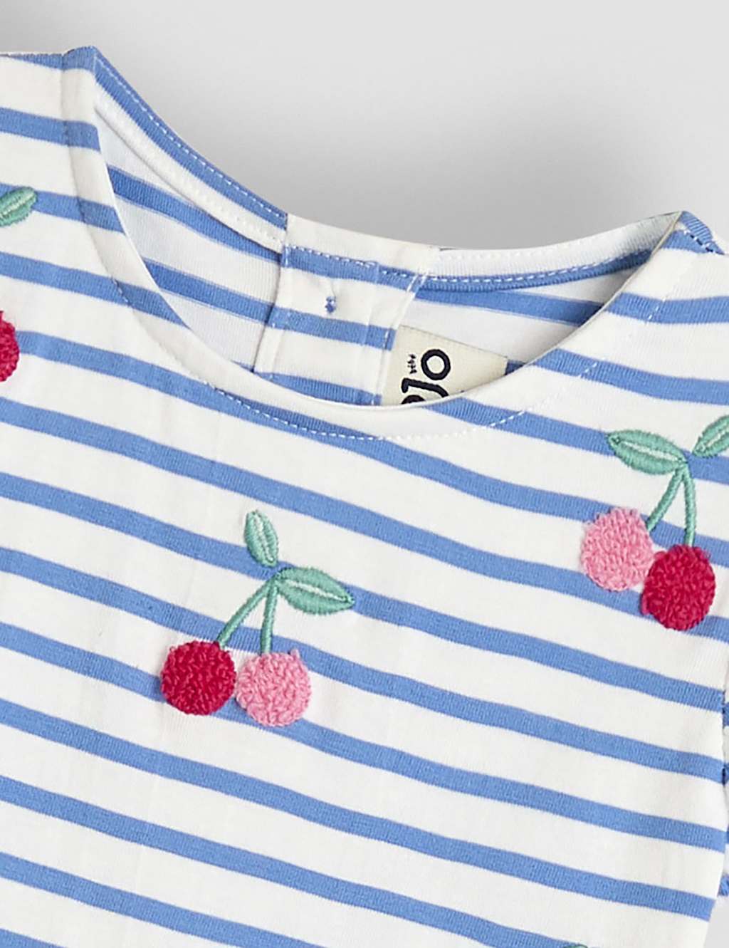 Pure Cotton Striped & Cherry T-Shirt (1-5 Yrs) 2 of 3