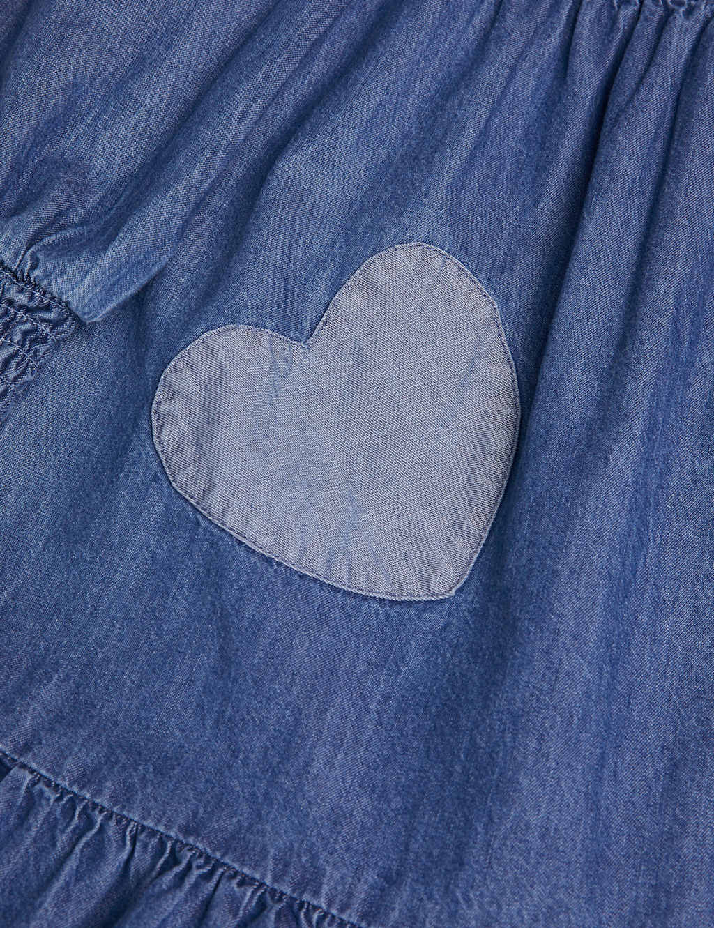 Chambray Denim Pintuck Heart Dress (3-13 Yrs) 2 of 3