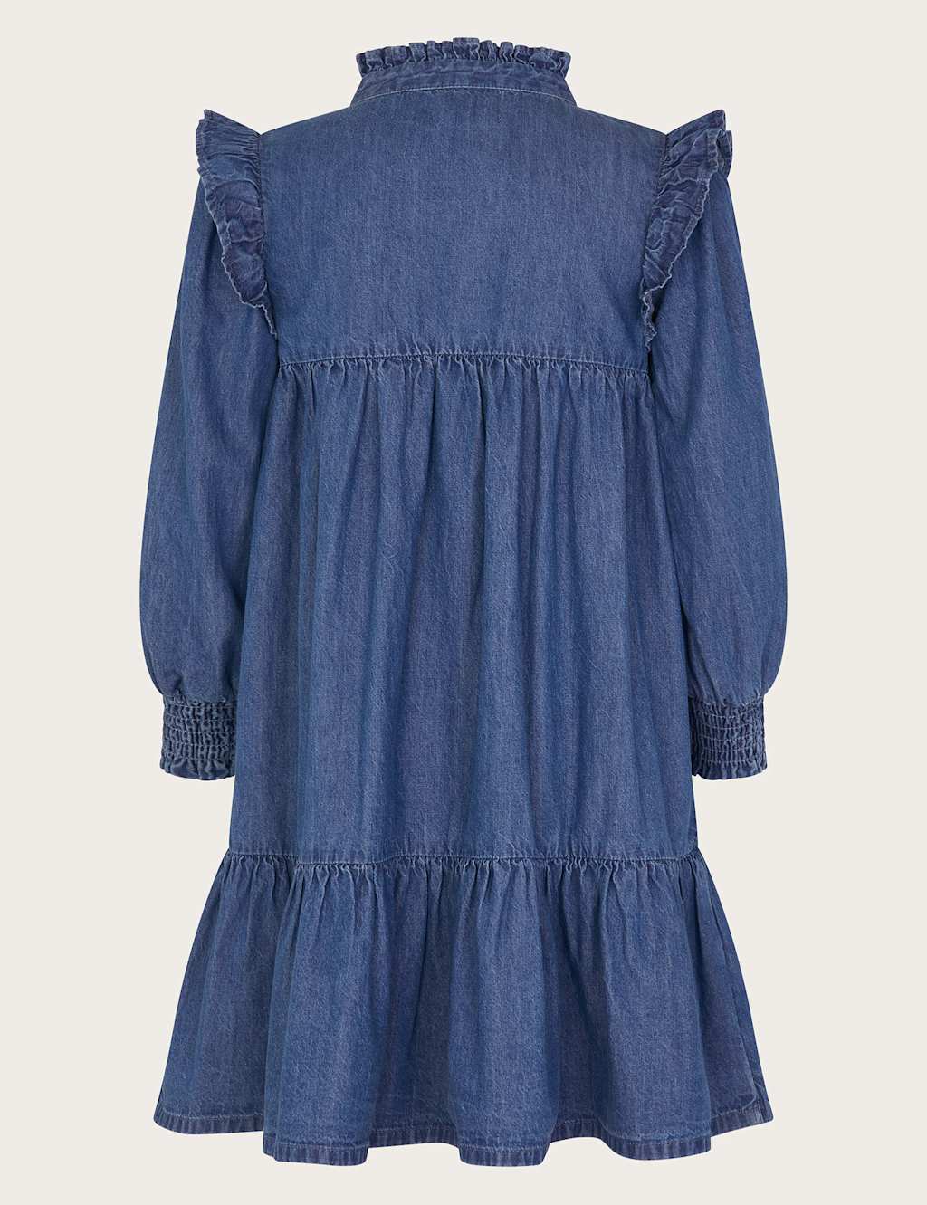 Chambray Denim Pintuck Heart Dress (3-13 Yrs) 3 of 3