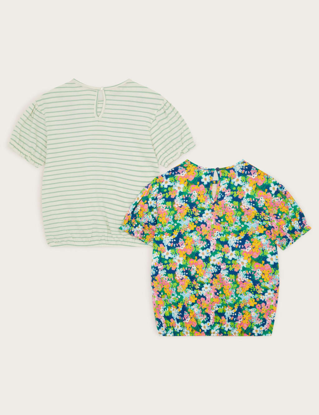 2pk Cotton Rich Stripe Floral T-Shirts (3-13 Yrs) 3 of 4