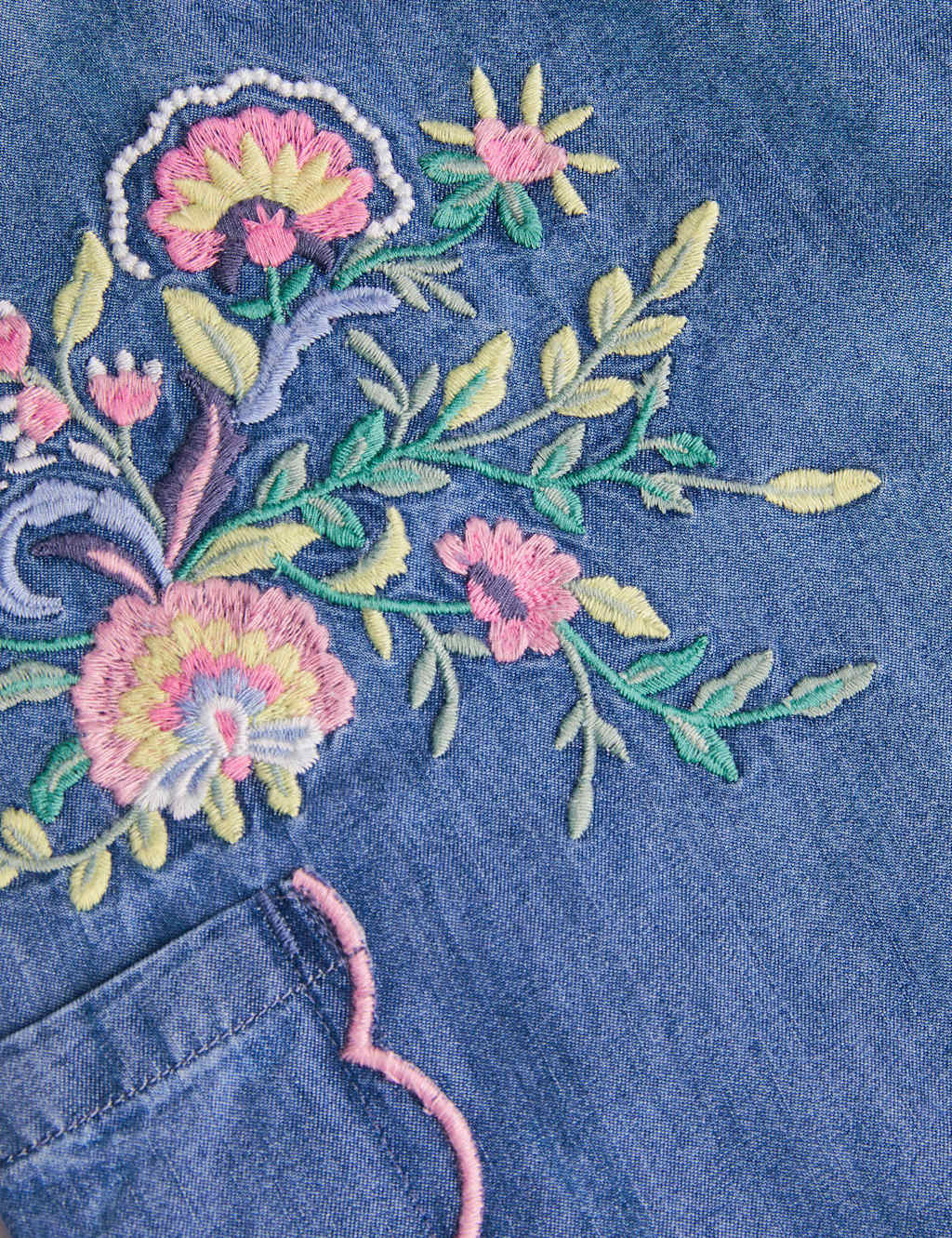 Pure Cotton Embroidered Cargo Trousers (5-13 Yrs) 2 of 3