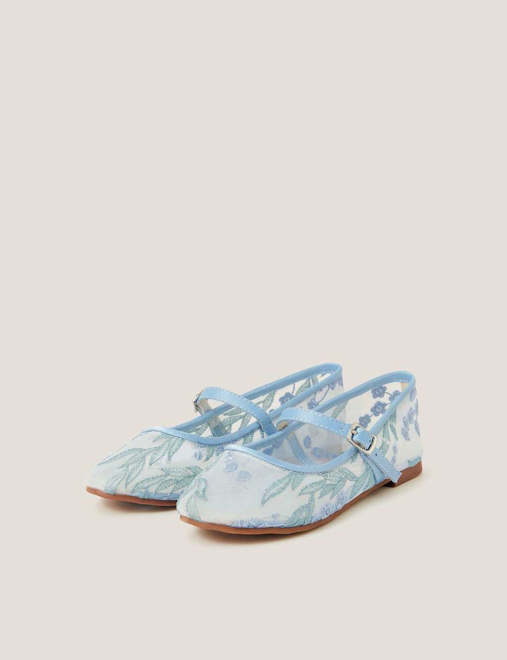 Kids' Embroidered Lace Ballet Pumps (7 Small - 4 Large) 2 of 3