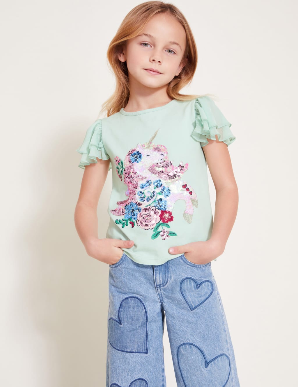 Pure Cotton Sequin Unicorn Blouse (3-13 Yrs) 2 of 4