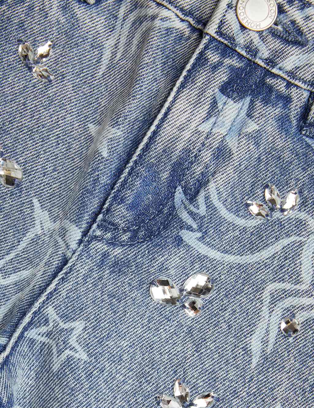 Pure Cotton Rhinestone Unicorn Straight Jeans (3-13 Yrs) 3 of 4