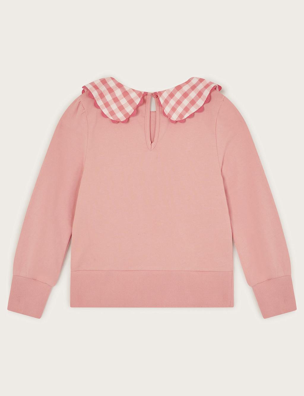 Pure Cotton Flower Collared Jumper (3-13 Yrs) 2 of 3