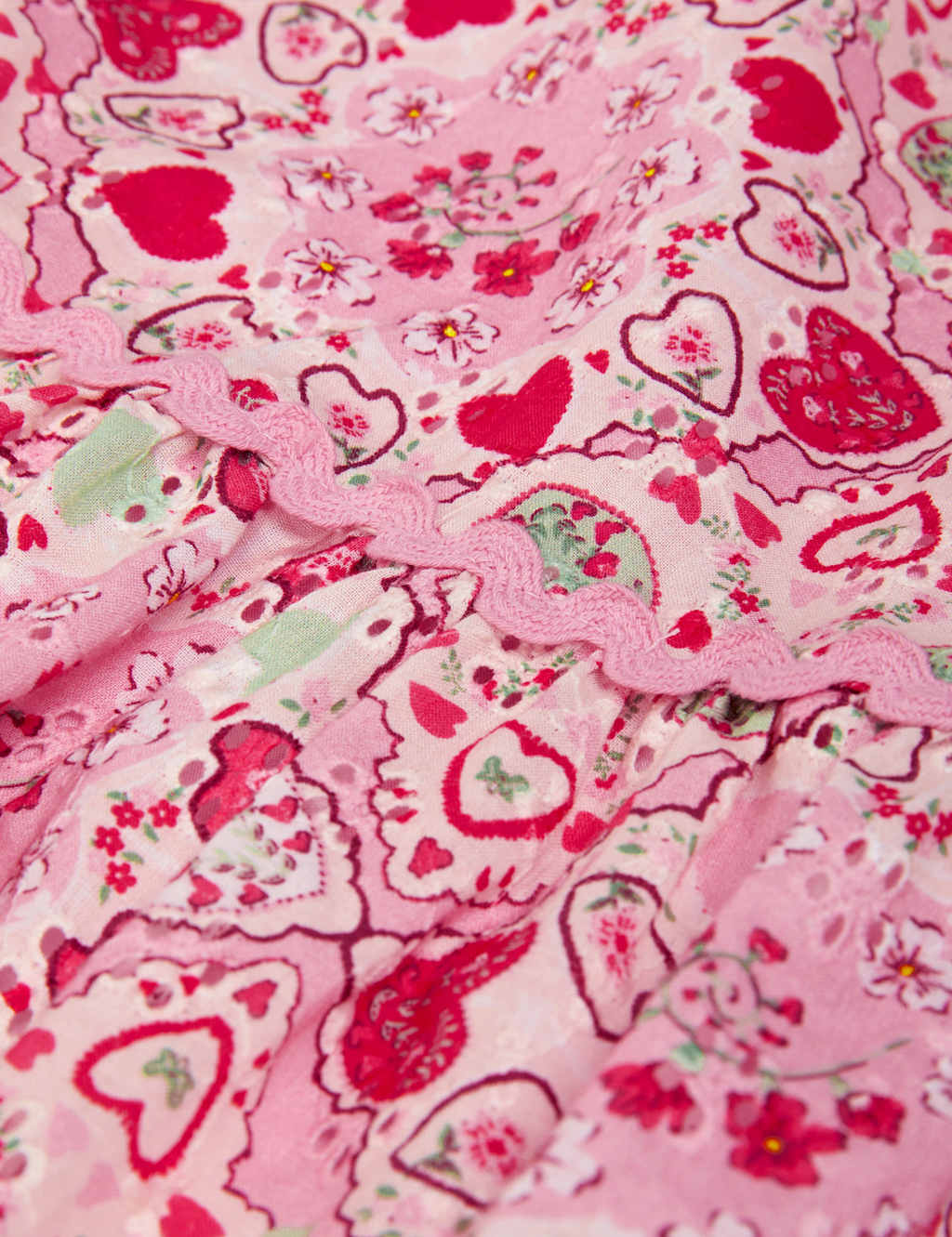 Pure Cotton Heart Print Tiered Dress (3-13 Yrs) 3 of 3