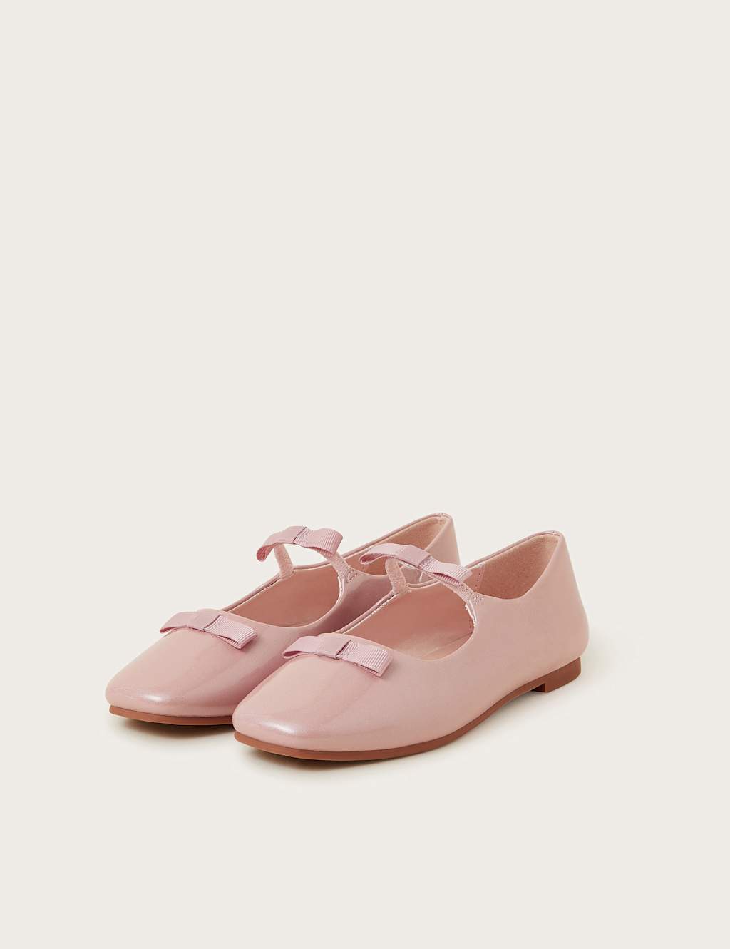 Kids' Patent Bow Strap Ballet Pumps (7 Small - 4 Large) 2 of 3