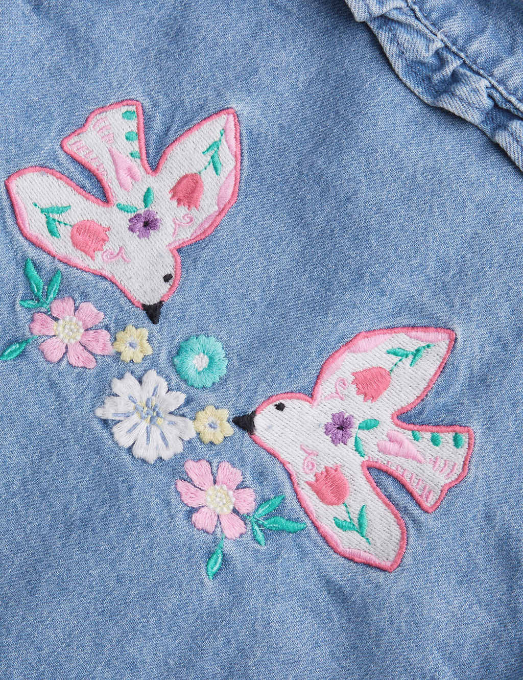 Pure Cotton Appliqué Dove Bomber (3-13 Yrs) 3 of 3