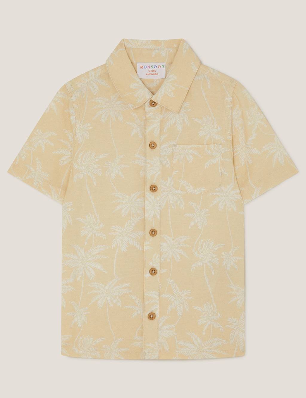 Cotton Blend Palm Print Shirt (2-13 Yrs) 1 of 3