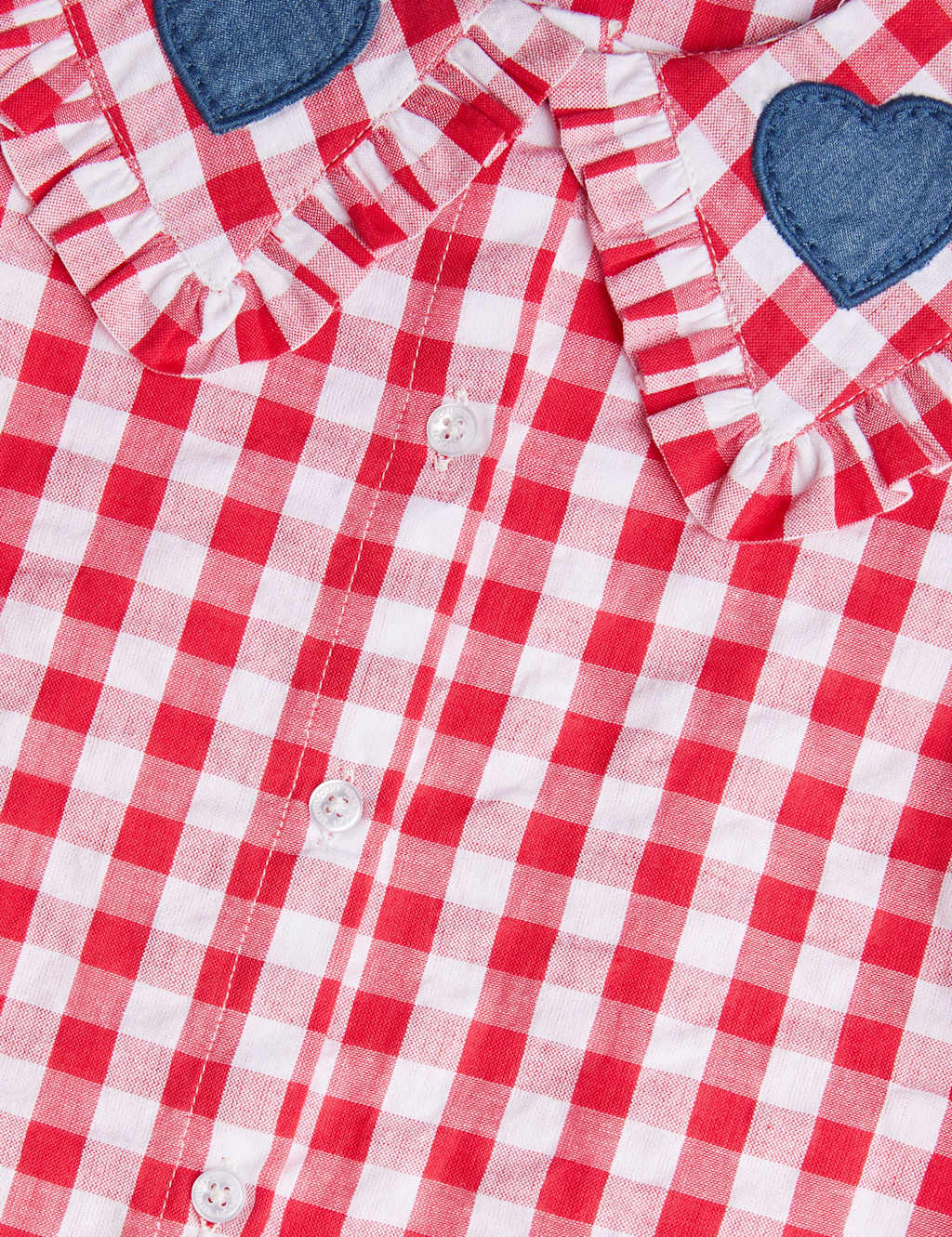 Pure Cotton Gingham Heart Collar Shirt (3-13 Yrs) 2 of 3