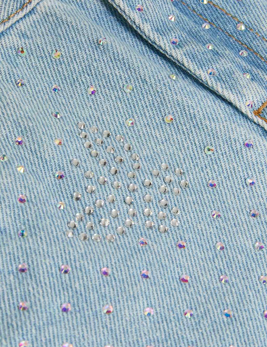 Denim Diamante Butterfly Shorts (3-15 Yrs) 2 of 3