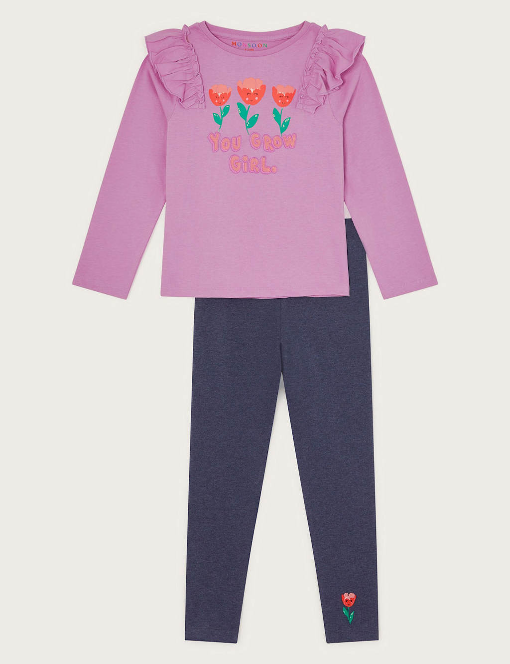 Cotton Rich Floral Top & Bottom Outfit (3-13 Yrs) 1 of 3