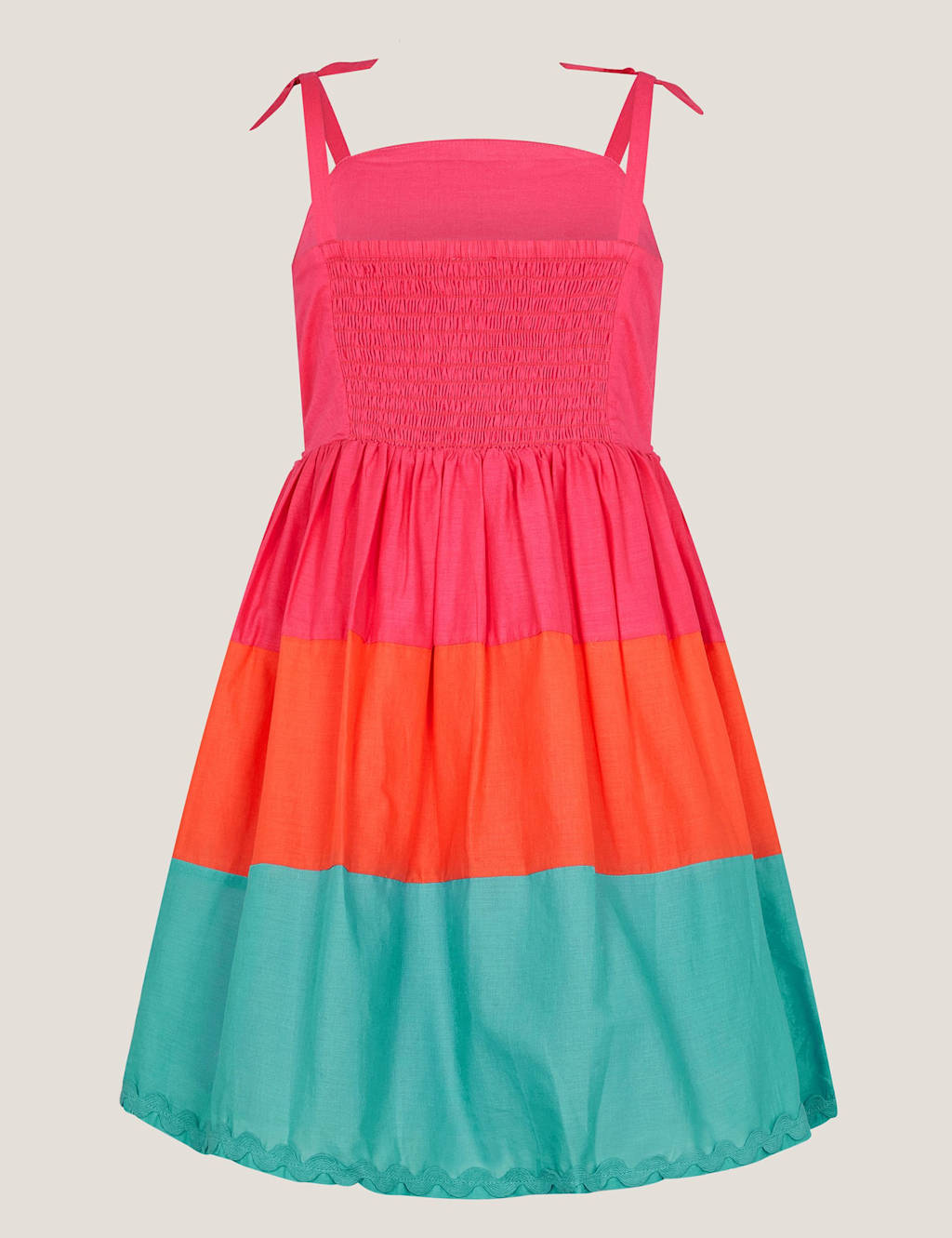 Pure Cotton Colour Block Applique Dress (2-13 Yrs) 2 of 3