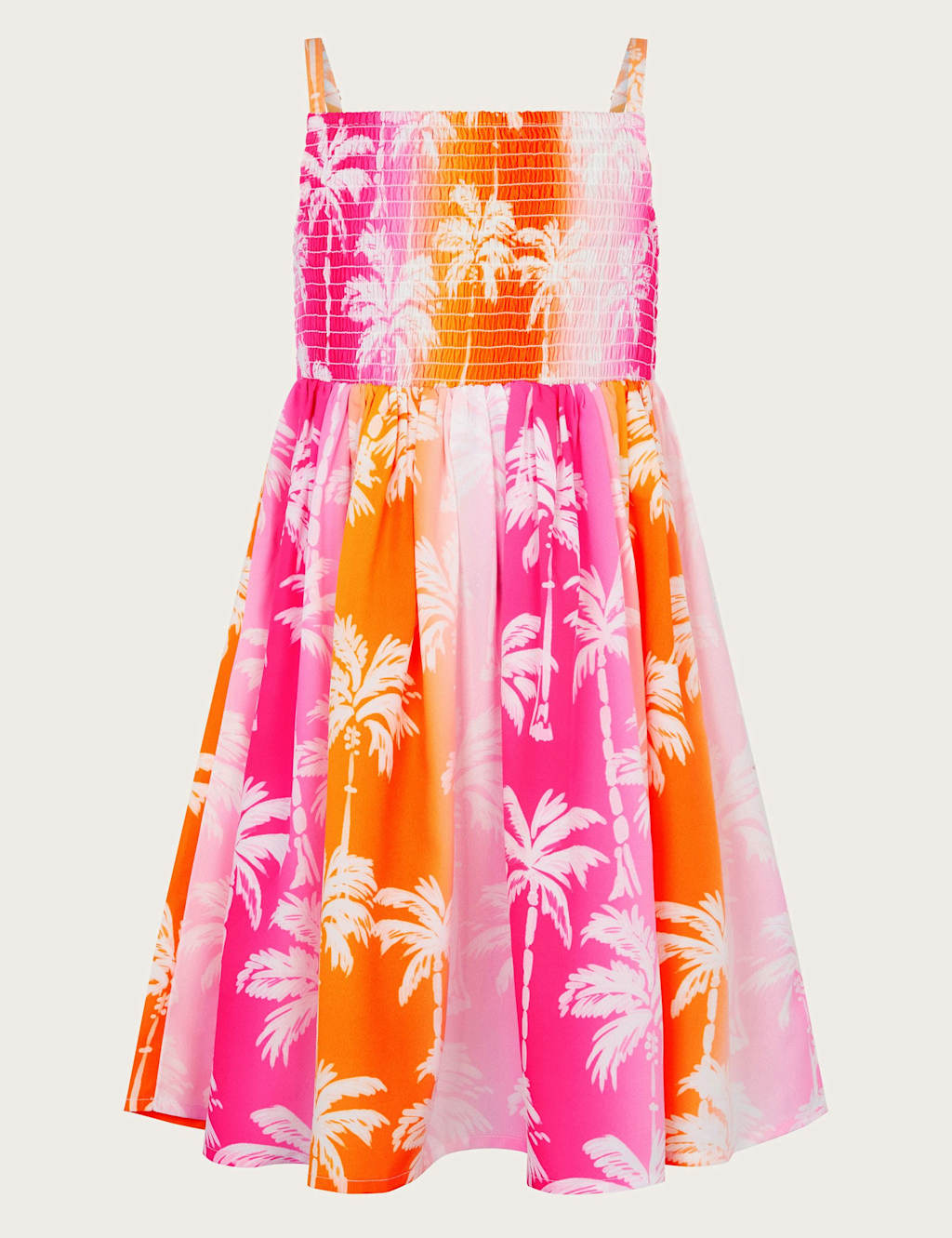 Ombre Palm Tree Print Shirred Dress (3-13 Yrs) 4 of 4