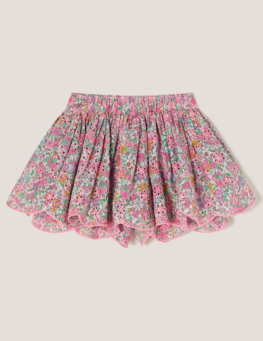 Pure Cotton Floral Broderie Skort (3-13 Yrs) 2 of 3