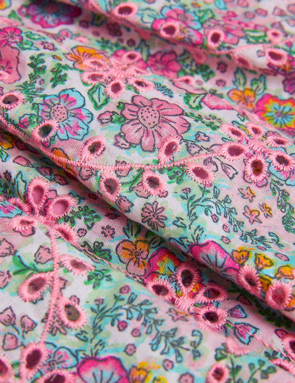 Pure Cotton Floral Broderie Skort (3-13 Yrs) 3 of 3