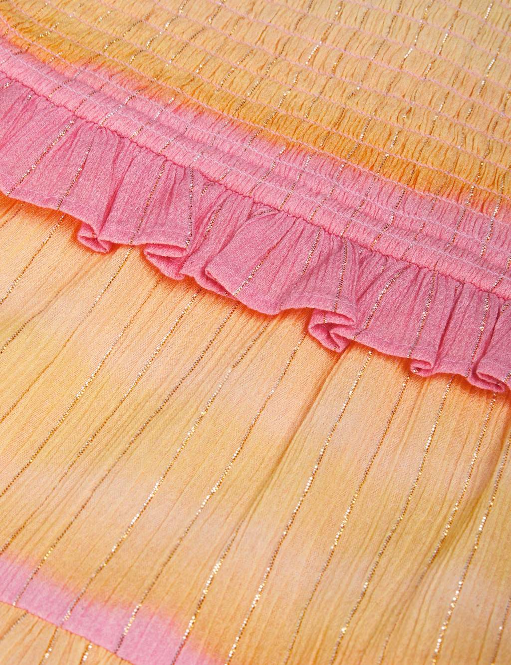 Pure Cotton Shirred Tiered Dress (3-15 Yrs) 2 of 3