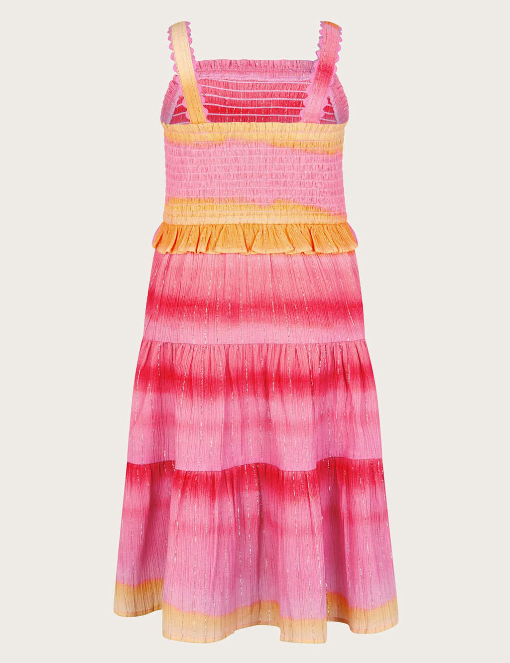 Pure Cotton Shirred Tiered Dress (3-15 Yrs) 3 of 3
