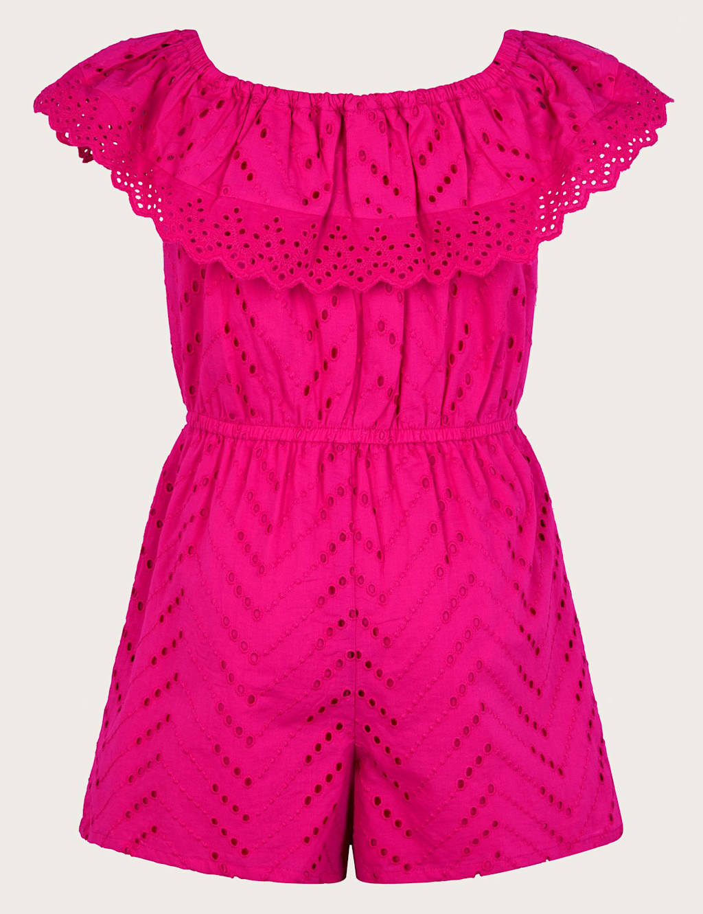 Pure Cotton Broderie Playsuit (3-13 Yrs) 2 of 3