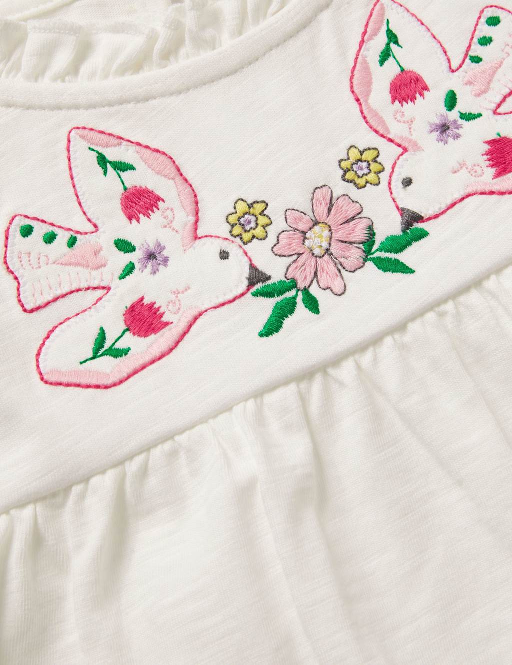 Pure Cotton Embroidered Bird T-Shirt (3-13 Yrs) 3 of 3