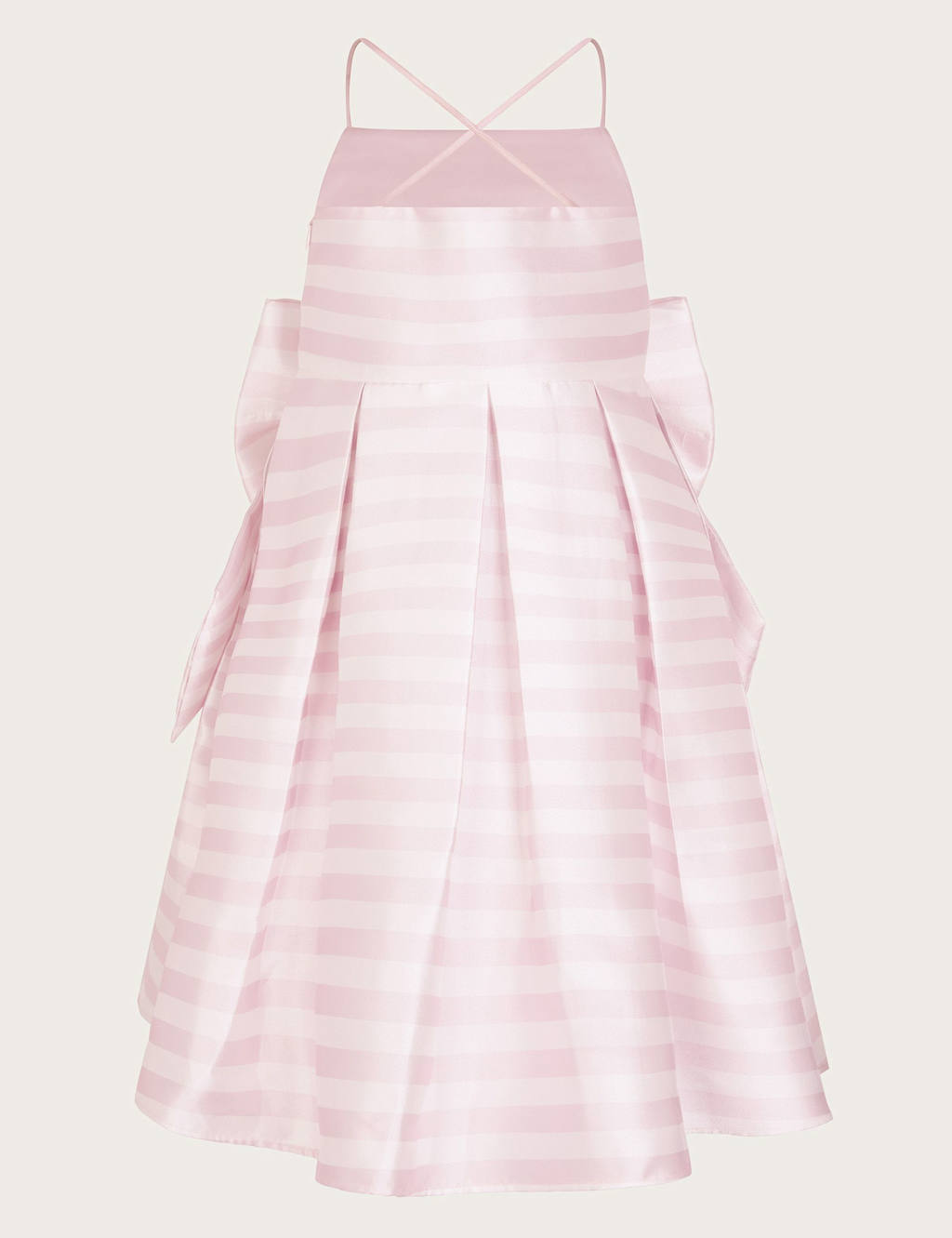 Striped Bow Strappy Twill Party Dress (3-15 Yrs) 2 of 3