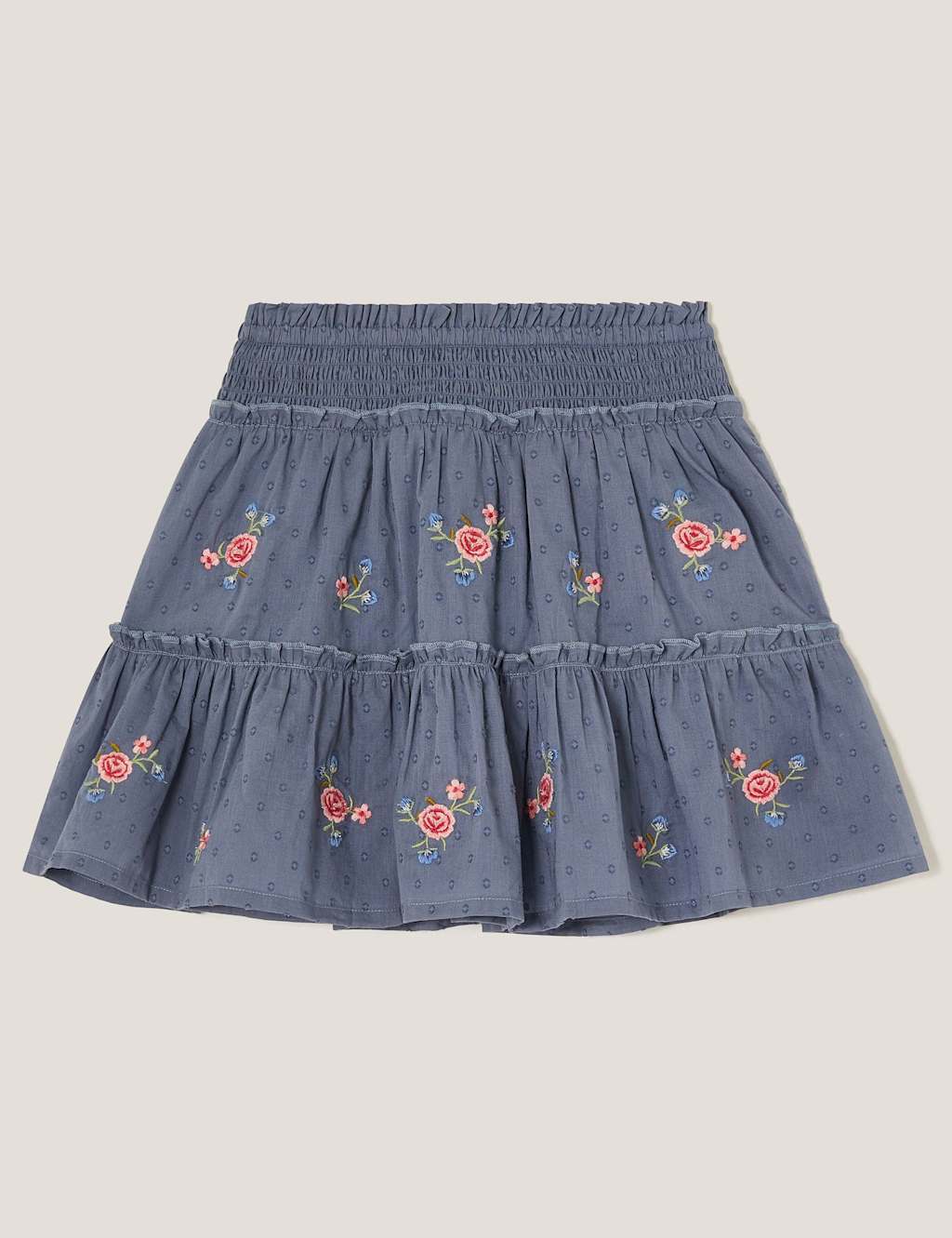 Pure Cotton Floral Embroidered Skirt (2-13 Yrs) 1 of 3