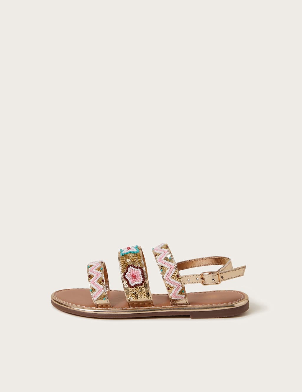 Kids' Metallic Embellished Sandals (7 Small - 4 Large) 2 of 3