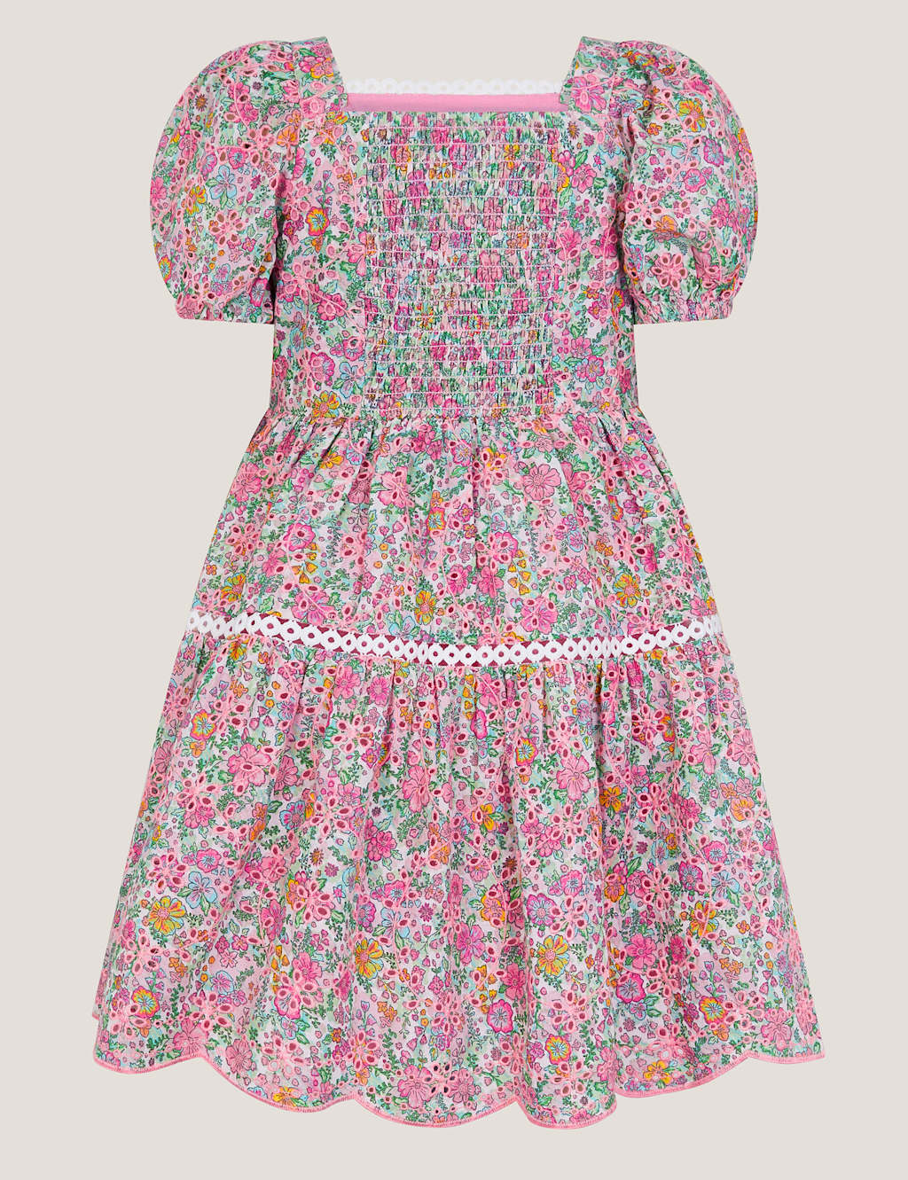 Pure Cotton Floral Dress (3-15 Yrs) 2 of 3