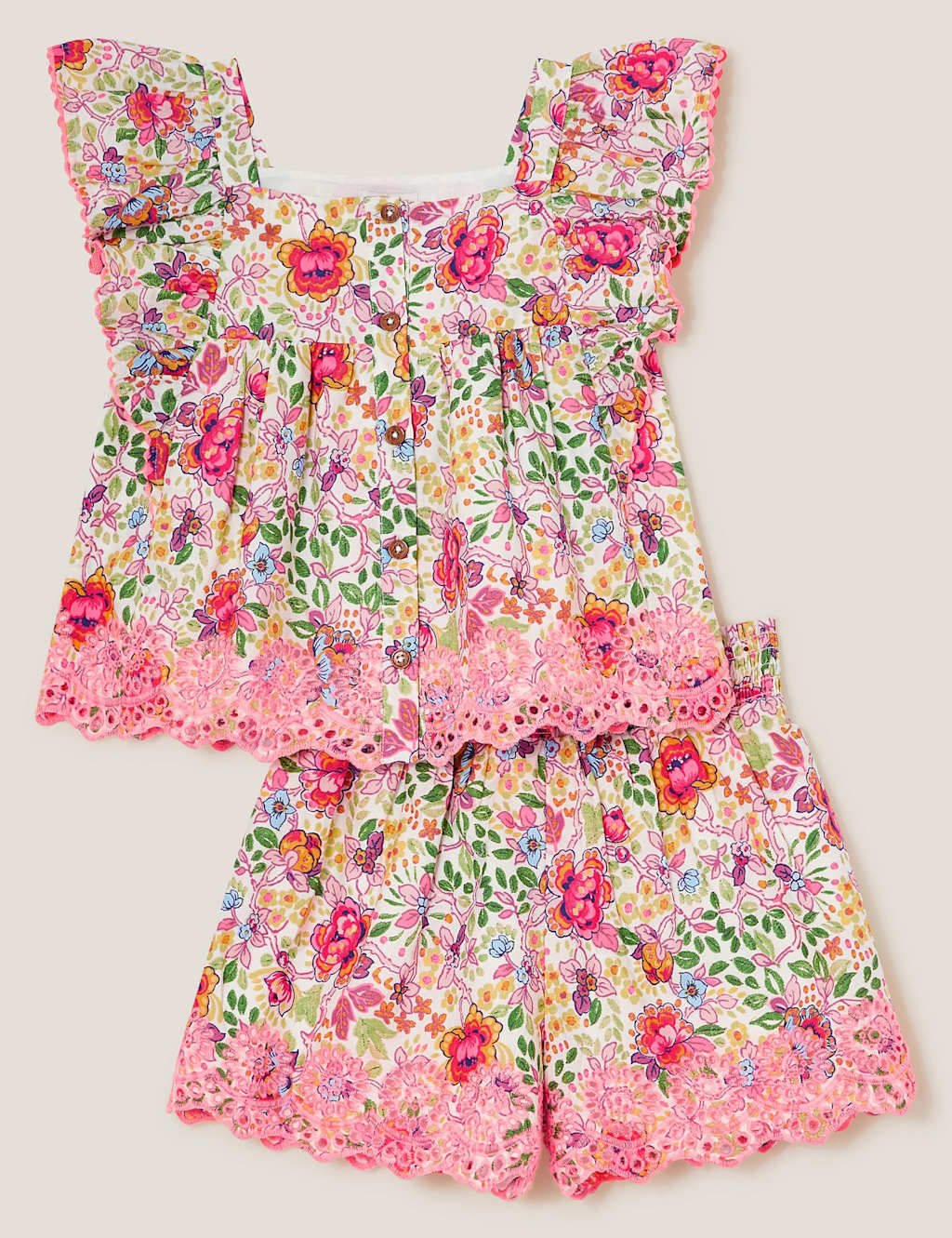 2pc Pure Cotton Floral Top & Shorts Set (3-13 Yrs) 1 of 3