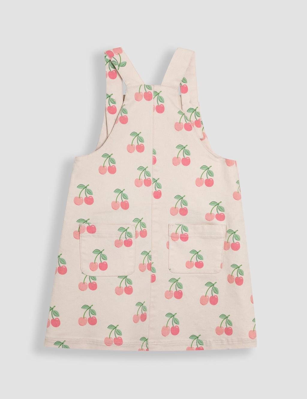 2pc Pure Cotton Cherry Dungaree Outfit (6 Mths-5 Yrs) 4 of 7