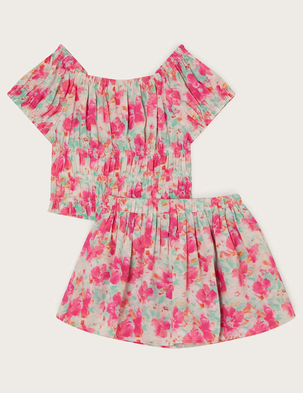 2pc Floral Shirred Top & Skort Set (3-15 Yrs) 3 of 3