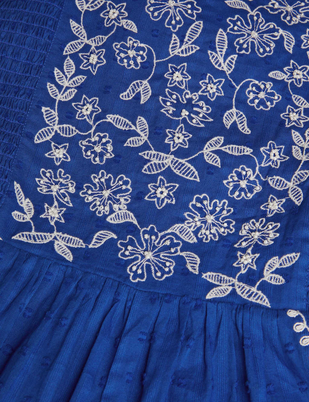 Pure Cotton Embroidered Playsuit (7-15 Yrs) 3 of 3