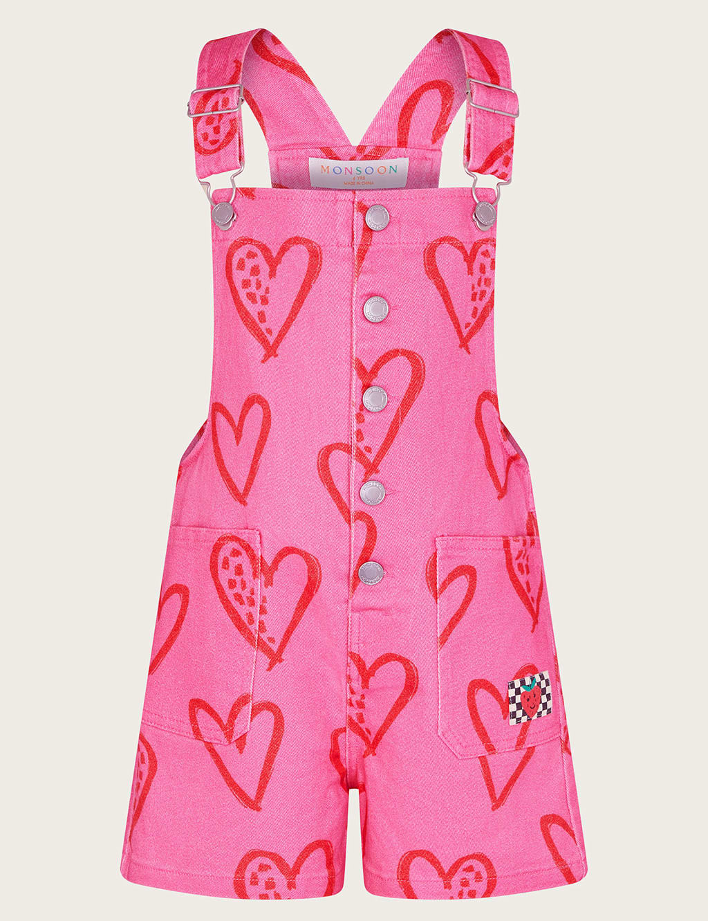 Pink denim dungaree dress clearance
