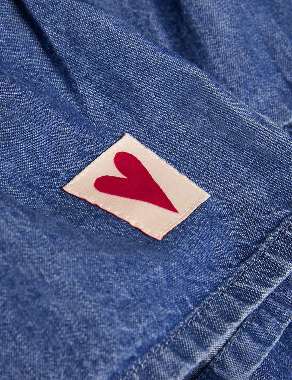 Denim Heart Patch Tiered Ruffle Skirt (3-13 Yrs) 2 of 3