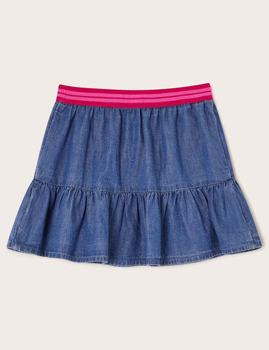 Denim Heart Patch Tiered Ruffle Skirt (3-13 Yrs) 3 of 3
