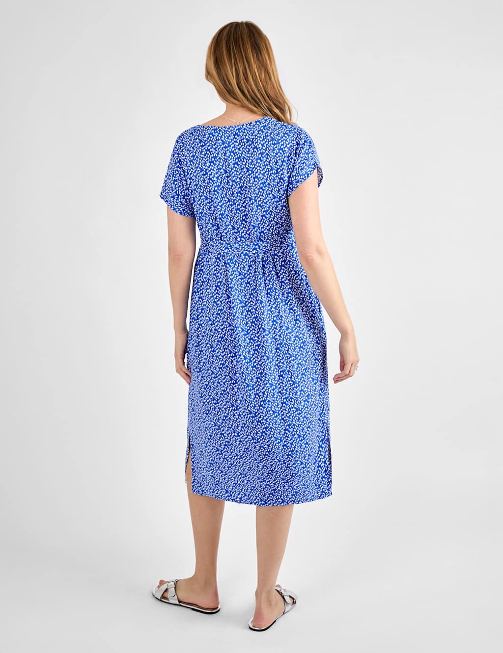 Maternity Printed Notch Neck Midi Dress 4 of 4