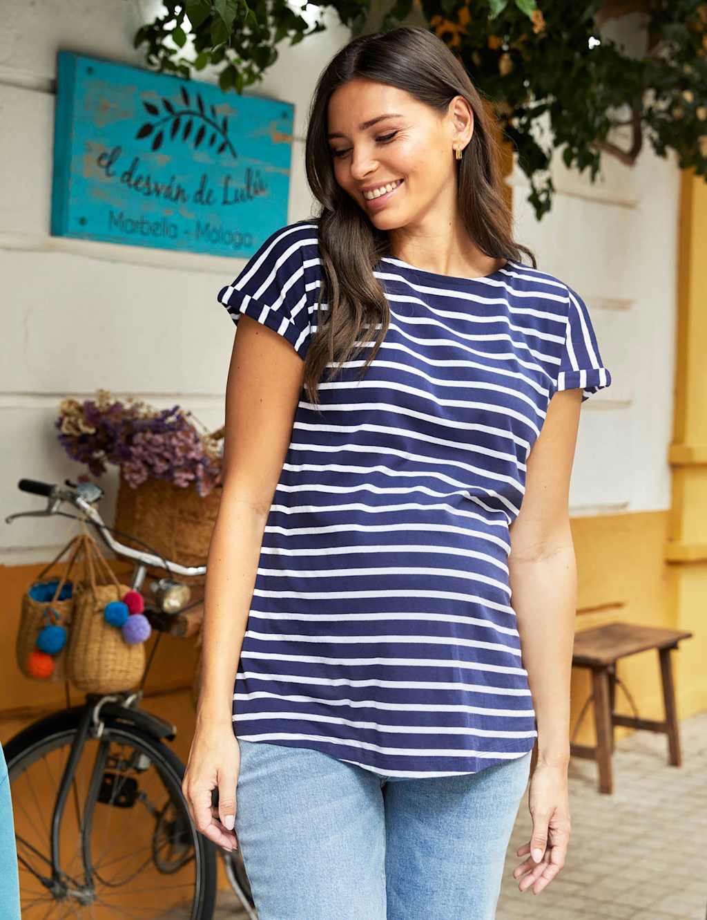 Maternity Pure Cotton Striped T-Shirt 2 of 4