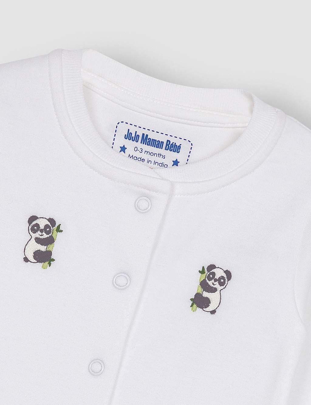 Pure Cotton Panda Embroidered Sleepsuit (0-12 Mths) 2 of 3