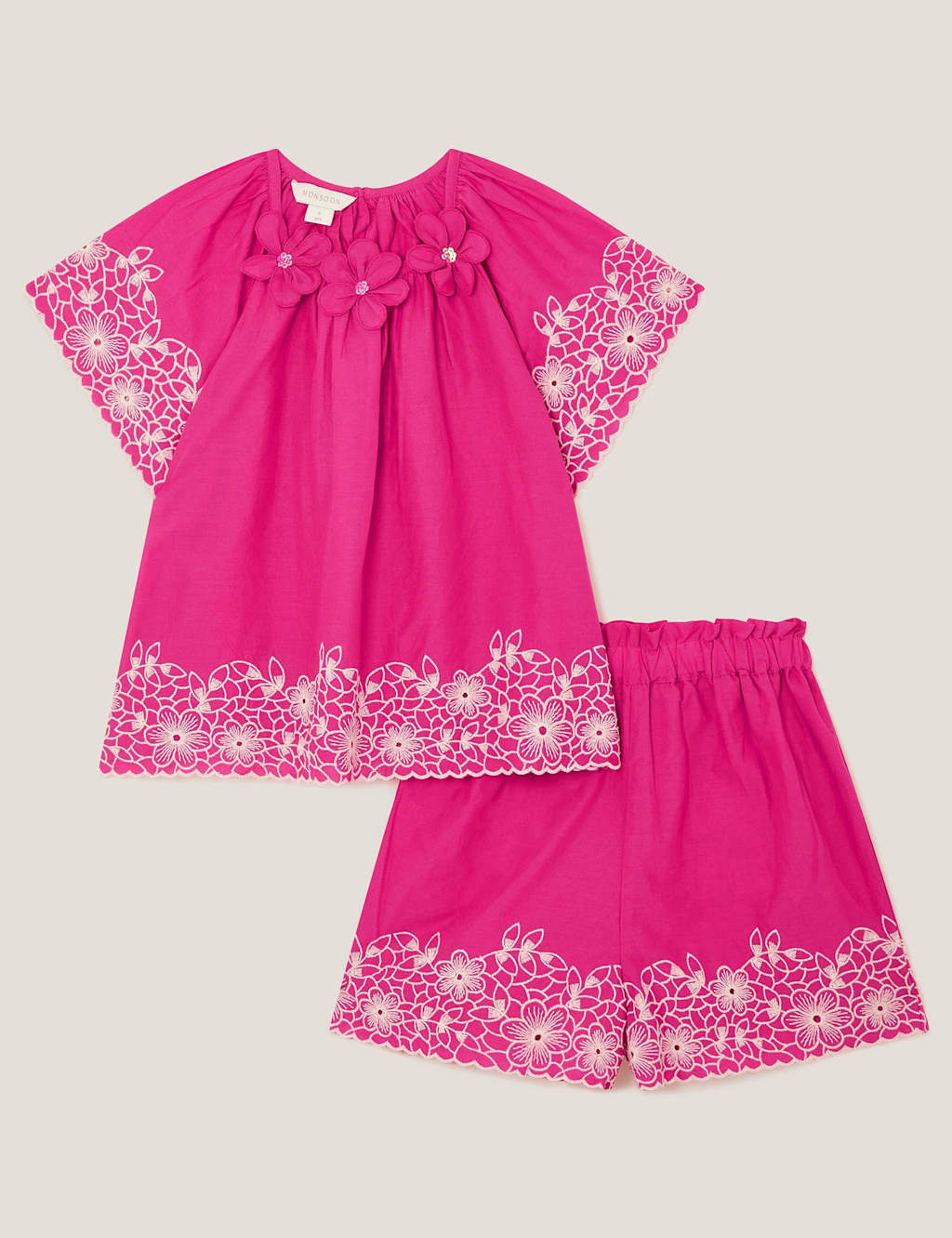 2pc Pure Cotton Embroidered Top & Shorts Set (3-13 Yrs) 1 of 3
